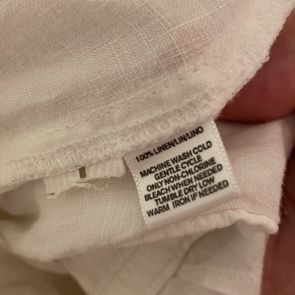 Ann Taylor Loft Linen Straight Leg Pants White Size 10 - Picture 9 of 9